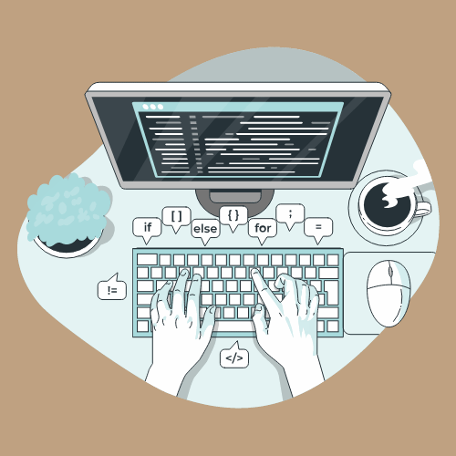 Developer working on modern web applications
